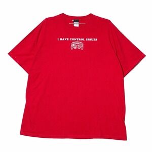 Vintage Nintendo 2005 I Have Control Issues T Shirt Red Graphic GameCube